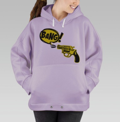 Револьвер с комиксным выстрелом BANG Бац Паф, Hoodie Oversize Fiolet