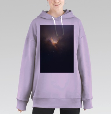Рождение космического света в бескрайних просторах вселенной, Hoodie Long Oversize Fiolet
