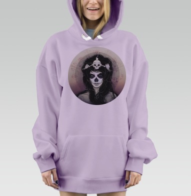 Santa Muerte, Hoodie Mjhigh Dig Mel, Fiolet, утепленная