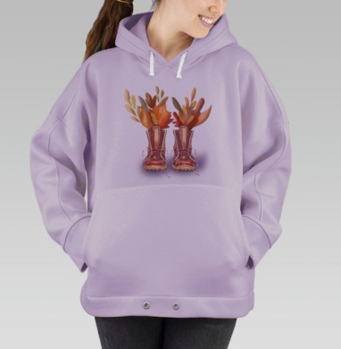 Сапожки с осенними листьями, Hoodie Oversize Fiolet