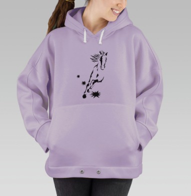 Скачущий конь энергия свобода мощь дуги, Hoodie Oversize Fiolet