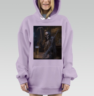 Скелет Отдыхает После Тяжелого Трудового, Hoodie Mjhigh Dig Mel, Fiolet, утепленная