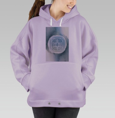 Спокойный лотос с акварельным фоном для расслабления, Hoodie Oversize Fiolet