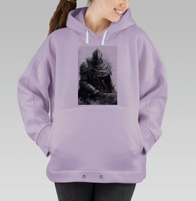 Средневековый рыцарь готов к бою на мечах, Hoodie Oversize Fiolet
