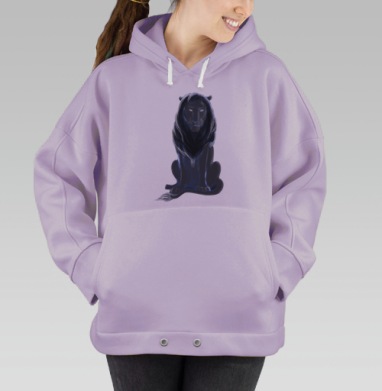 Темный Лев Сила Загадочность, Hoodie Oversize Fiolet