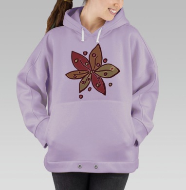 Теплый осенний цветок из листьев для подушки, Hoodie Oversize Fiolet