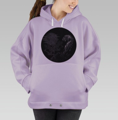 Tiger, Hoodie Oversize Fiolet