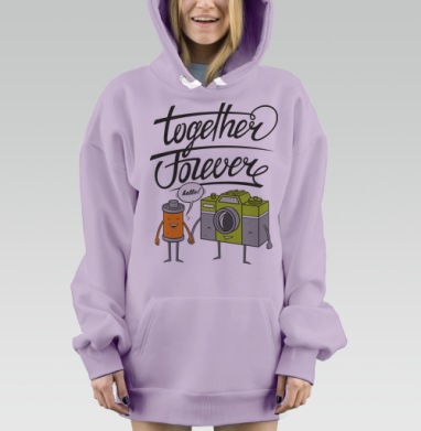 Together Forever, Hoodie Mjhigh Dig Mel, Fiolet, утепленная