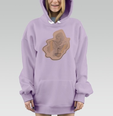 Тонкий росток и зонтик в теплых оттенках нежности, Hoodie Mjhigh Dig Mel, Fiolet, утепленная