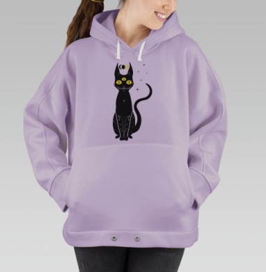 Трехглазый черный кот магия и волшебство всех времен, Hoodie Oversize Fiolet