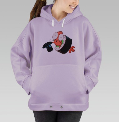 Веселая креветка джентльмен в суши калифорнийский ролл, Hoodie Oversize Fiolet
