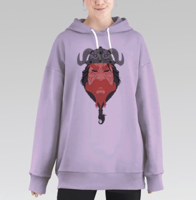Викинг Мужская Сила Стойкость и Мужество, Hoodie Long Oversize Fiolet