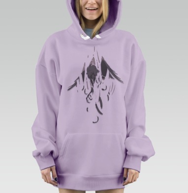 Ворон, Hoodie Mjhigh Dig Mel, Fiolet, утепленная