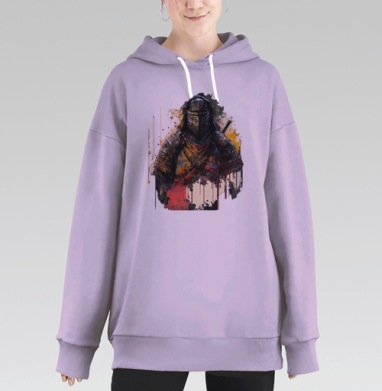 Войн В Доспехах С Огненными Пятнами Огненные Пятна, Hoodie Long Oversize Fiolet