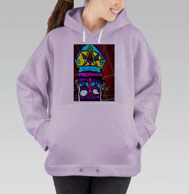 Яркий мистический портрет с короной и оком Роланд, Hoodie Oversize Fiolet
