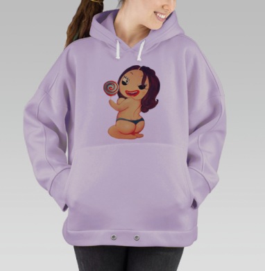 Забавные коты обнимают клубки пряжи, Hoodie Oversize Fiolet