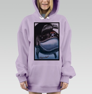 Защита китов с детским посланием Стоп за спасение китов, Hoodie Mjhigh Dig Mel, Fiolet, утепленная