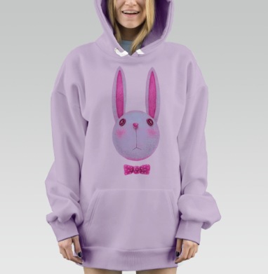 Зая с бабочкой, Hoodie Mjhigh Dig Mel, Fiolet, утепленная
