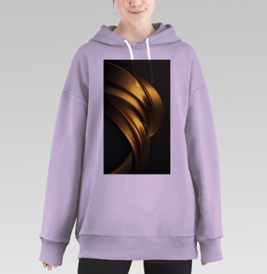 Золотистая Лента Текучая Красота Форма, Hoodie Long Oversize Fiolet