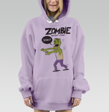 Zombie - Mutant Zone!, Hoodie Mjhigh Dig Mel, Fiolet, утепленная
