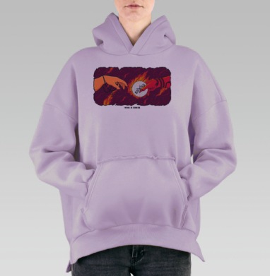 55х55 в огне, Hoodie Oversize Fiolet, утепленная