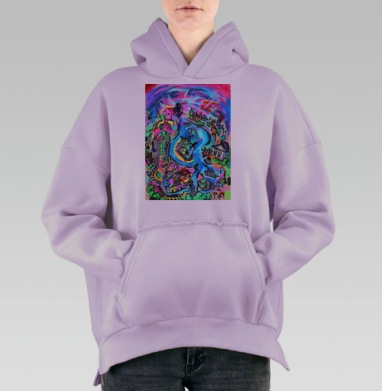Абстрактный Петербург, Hoodie Oversize Fiolet, утепленная