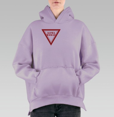Альфа женщина смелый лидер сильная женщина, Hoodie Oversize Fiolet, утепленная