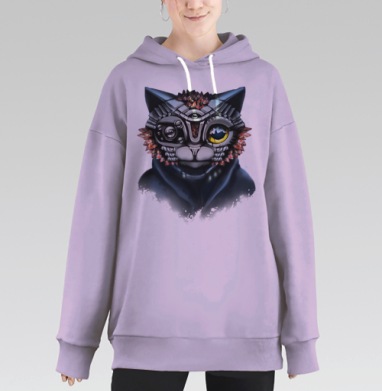 ALFA Кот, Hoodie Long Oversize Fiolet