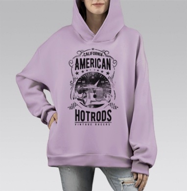 Американские лихачи, Hoodie Mono Fiolet, оверсайз, утепленная