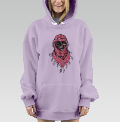 Арабский череп с восточным платком череп с восточным платком, Hoodie Mjhigh Dig Mel, Fiolet, утепленная