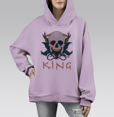 Аве Цезарь, Hoodie Mono Fiolet, оверсайз, утепленная