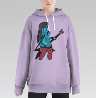 Бабл гам герл, Hoodie Long Oversize Fiolet