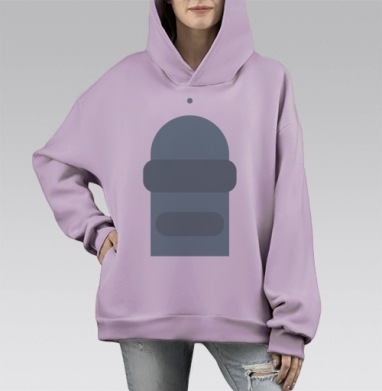 Бендер, Hoodie Mono Fiolet, оверсайз, утепленная