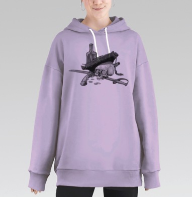Бери все и не отдавай ничего, Hoodie Long Oversize Fiolet