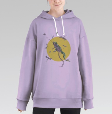 Биомеханическая лягушка, Hoodie Long Oversize Fiolet