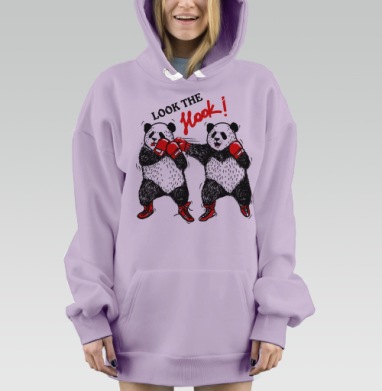 Боксерские панды с перчатками в динамике, Hoodie Mjhigh Dig Mel, Fiolet, утепленная