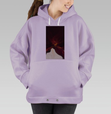Бордовый Свет Энергия Взрыв, Hoodie Oversize Fiolet