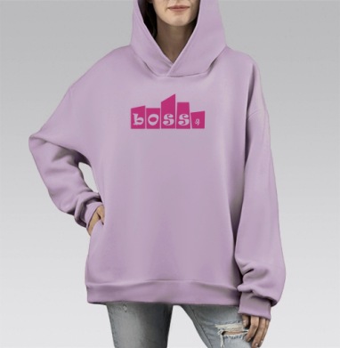 БоссЯ, Hoodie Mono Fiolet, оверсайз, утепленная