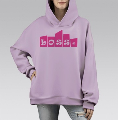 БоссЯ, Hoodie Mono Fiolet, оверсайз, утепленная
