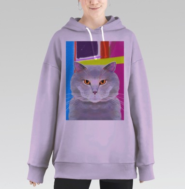 Британский кот, Hoodie Long Oversize Fiolet
