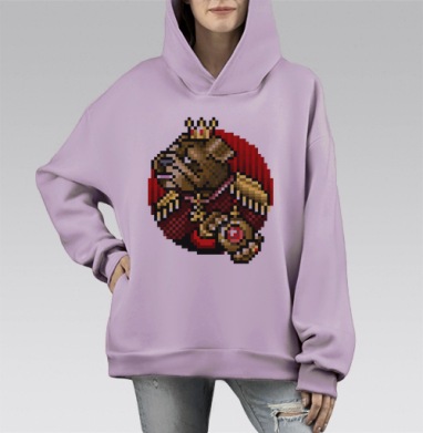БУЛЬДОГ ЧЕТВЕРТЫЙ, Hoodie Mono Fiolet, оверсайз, утепленная