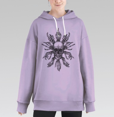 Череп-Шива, Hoodie Long Oversize Fiolet