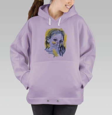 Цвет настроения желтый, Hoodie Oversize Fiolet