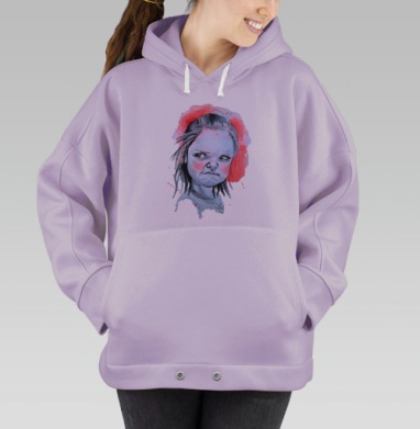 Цвет настроения красный, Hoodie Oversize Fiolet