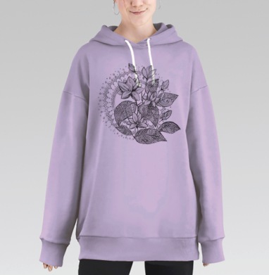 Цветение, Hoodie Long Oversize Fiolet