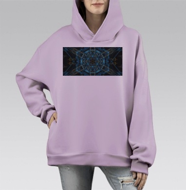 Цветок солнца, Hoodie Mono Fiolet, оверсайз, утепленная