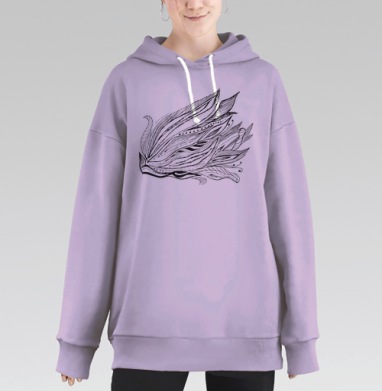 Цветозентангл, Hoodie Long Oversize Fiolet