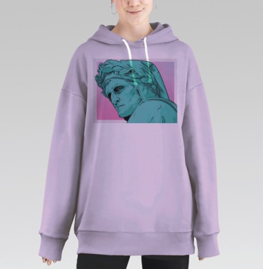 Данте современный классический портрет бирюзовый, Hoodie Long Oversize Fiolet