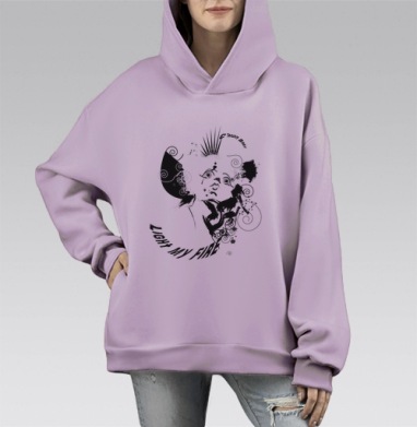 Давай, детка, зажигай, Hoodie Mono Fiolet, оверсайз, утепленная