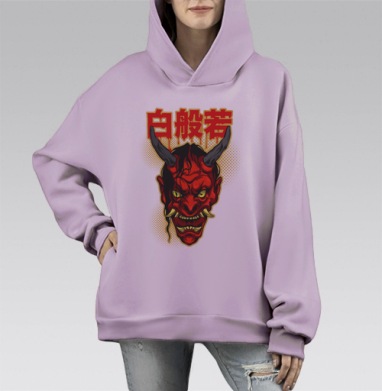 Демонюга, Hoodie Mono Fiolet, оверсайз, утепленная